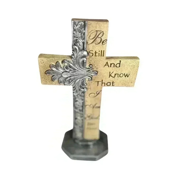 Free Standing Cross Psalm 46:10 Be Still And Know That I Am God Bible Religion - Picture 1 of 16